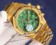 HBF Audemars Piguet Royal Oak Chronograph green face yellow gold replica watch  (4)_th.jpg